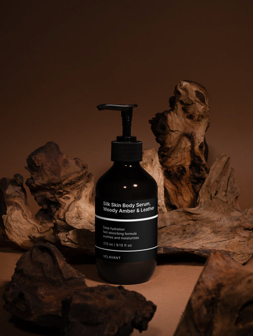 Silk Skin Body Serum, Woody Amber & Leather